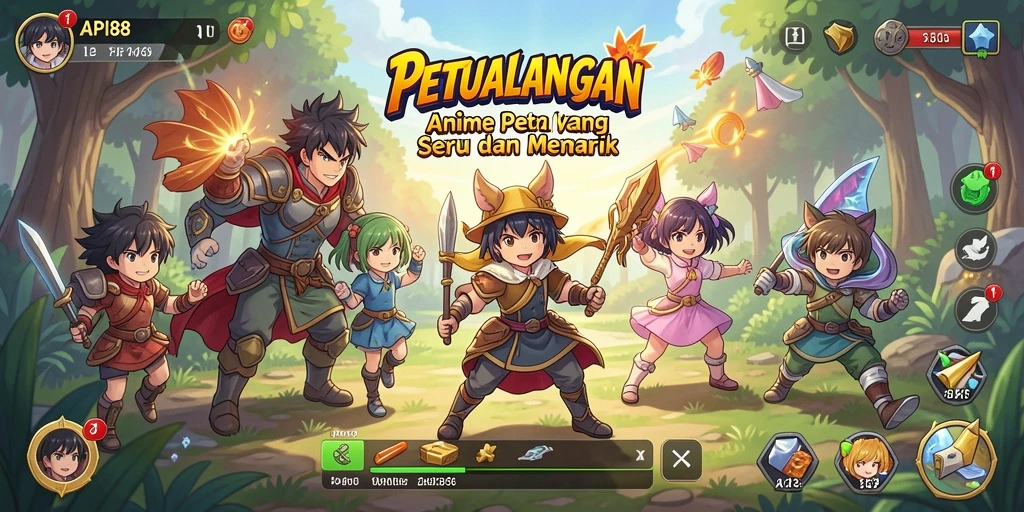 Screenshot menunjukkan karakter Anime dalam aksi seru dan dinamis.