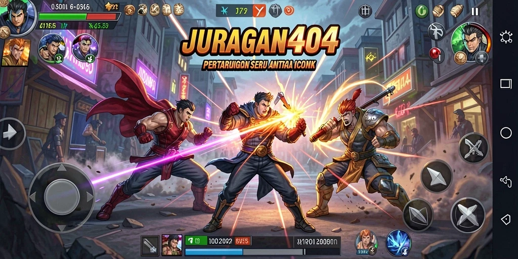Tangkapan layar menunjukkan aksi bertarung seru dari JURAGAN404.