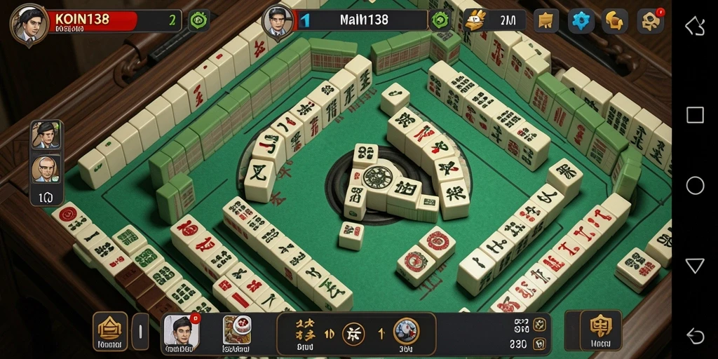 Screenshot KOIN138 menampilkan gameplay seru Mahjong yang menarik.