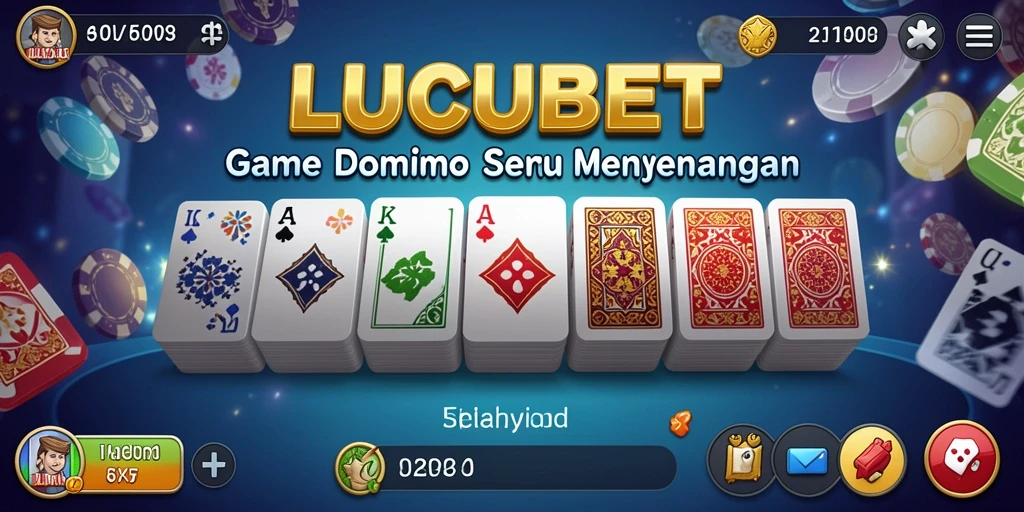 Tampilan gameplay menyenangkan dari LUCUBET yang menunjukkan permaian Domino.