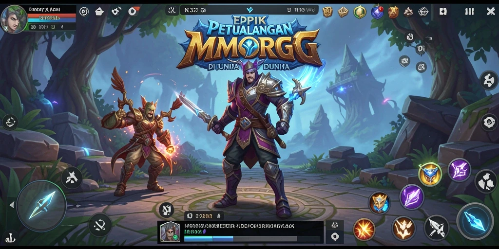 Tangkapan layar N32 dengan gameplay penuh aksi MMORPG.