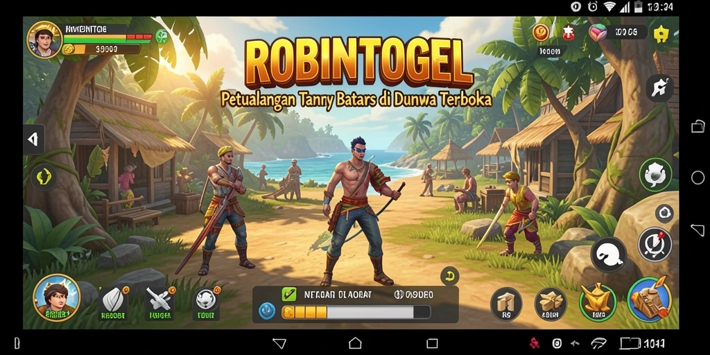 Tampilan gameplay <strong>ROBINTOGEL</strong> yang menakjubkan di dunia terbuka.
