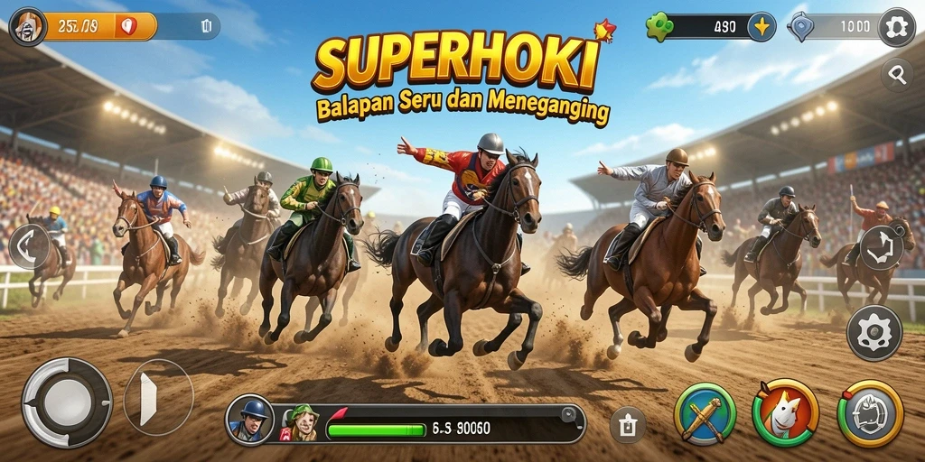 Gameplay balapan yang seru dan mendebarkan di SUPERHOKI