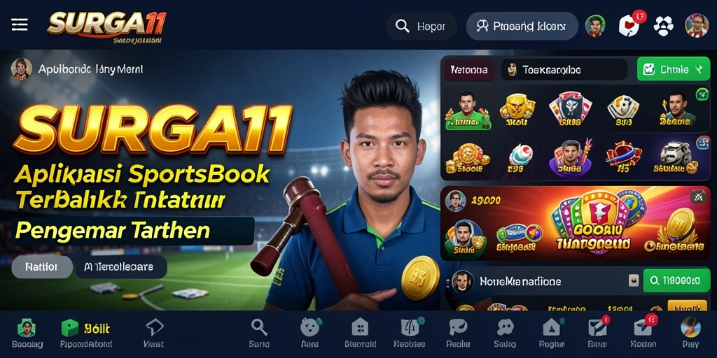 Tampilan utama gameplay Sportsbook di aplikasi SURGA11 saat bertaruh.